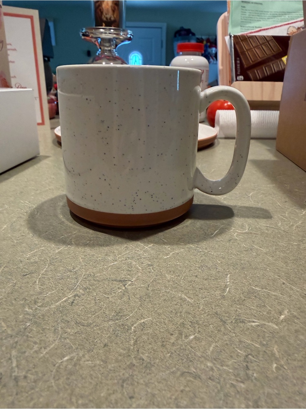 Our Place Speckled Cream Stoneware Dinnerware Set with Terracotta Rim - Picture 2 of 8